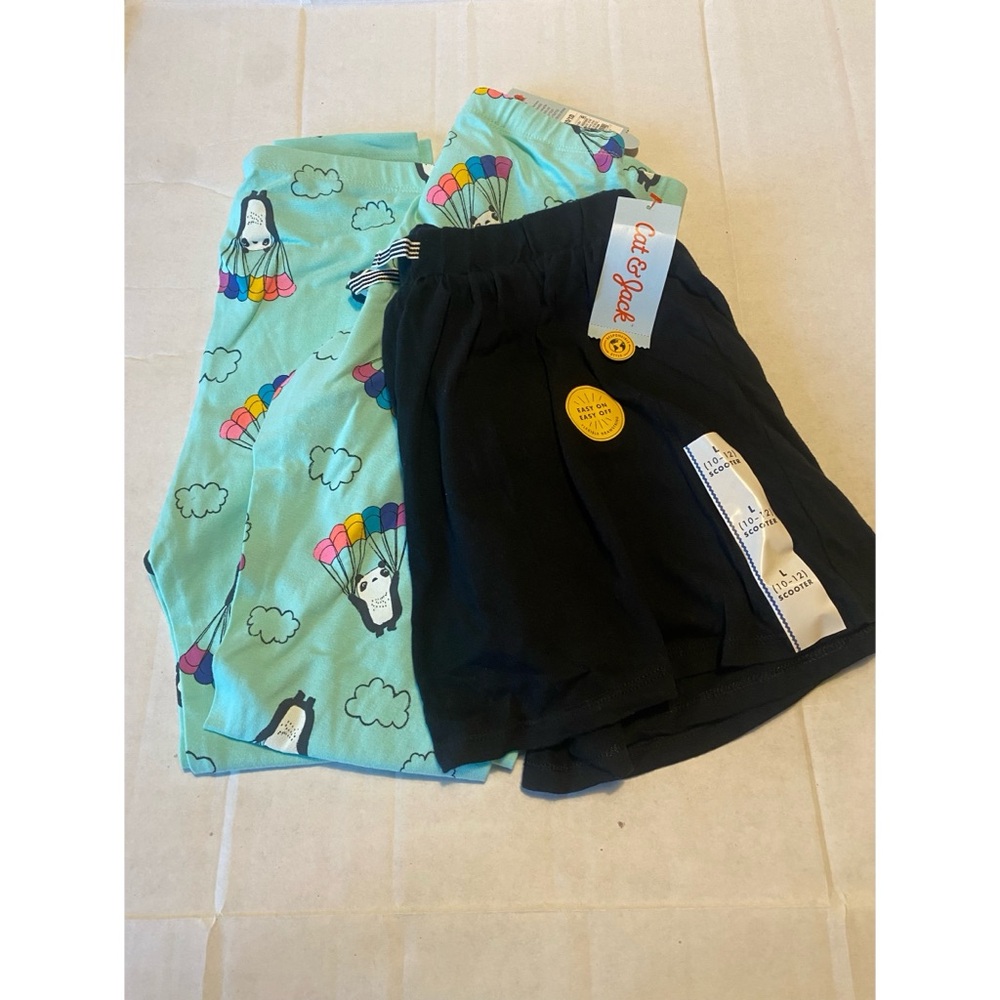 Cat & Jack Girl’s 3 Pack Bundle Set 2 Leggings And 1‎ Skort Size L 10/12